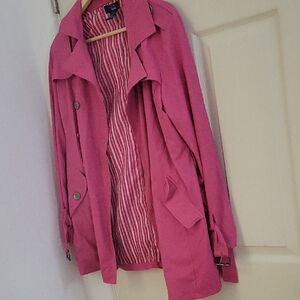 Elegant Fuchsia Trench Coat